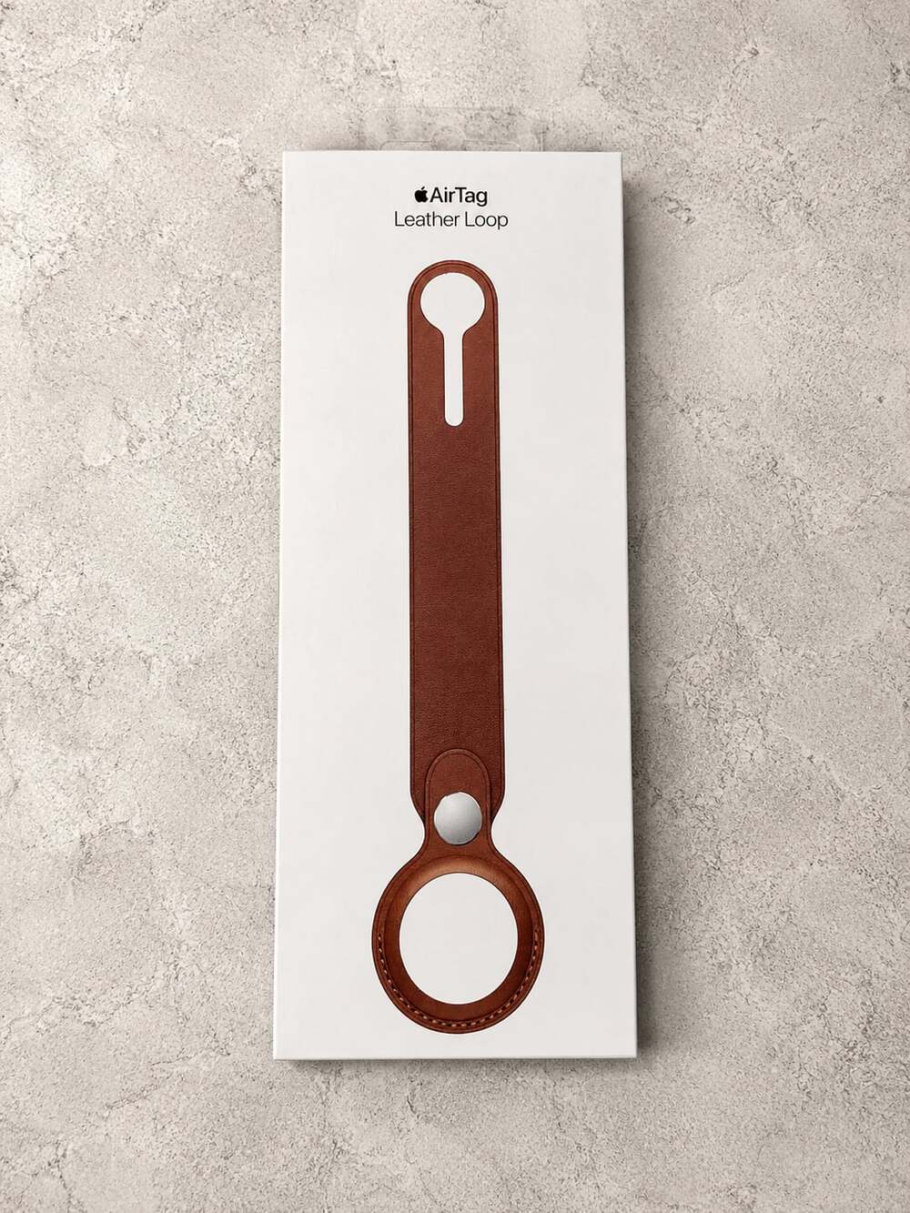 Apple AirTag Leather Loop Saddle Brown Natural Leather MX4A2ZM/A Genuine OEM